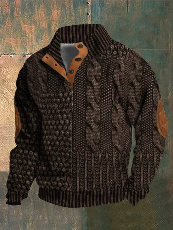 Jersey patchwork en maille torsadée
