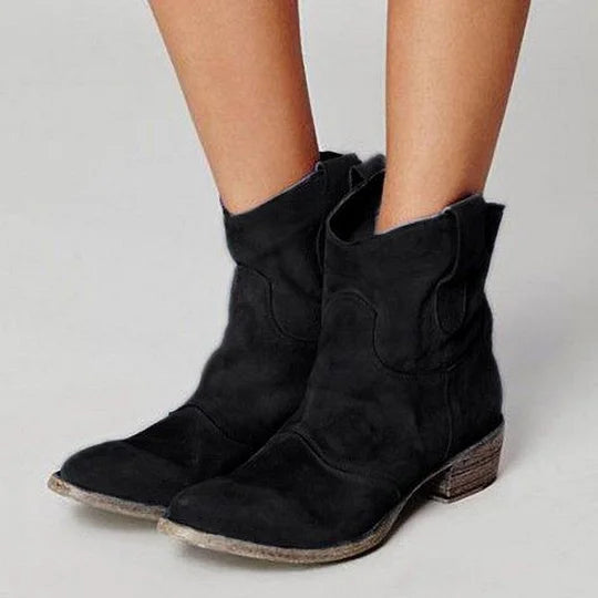 Bottines pour femme en daim souple