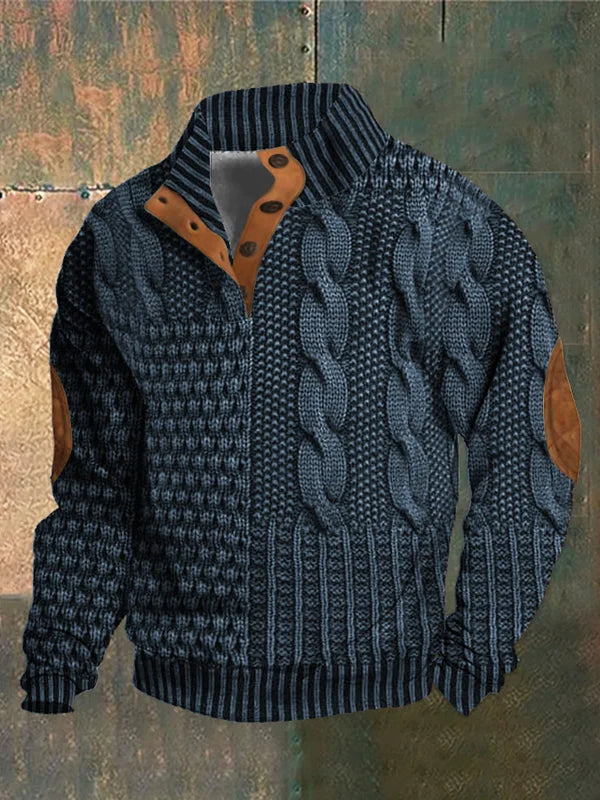 Jersey patchwork en maille torsadée