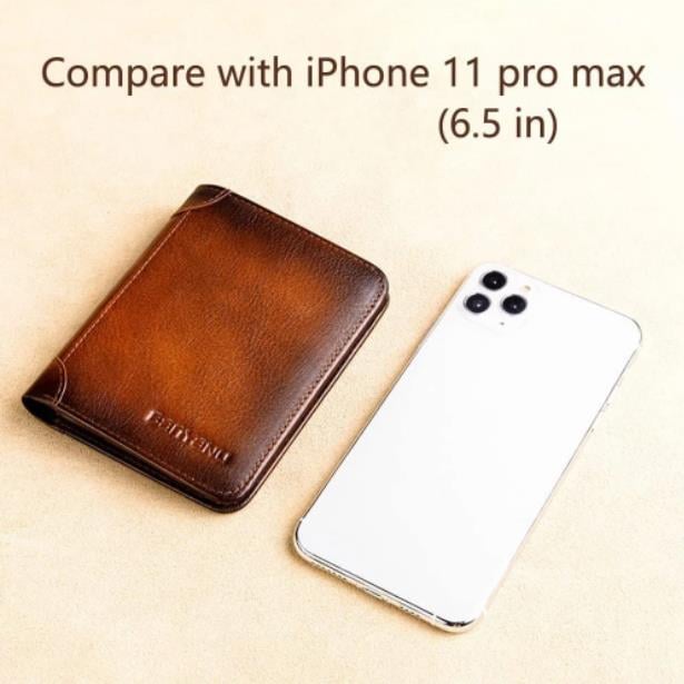 Cartera minimalista de cuir amb protecció RFID per a home