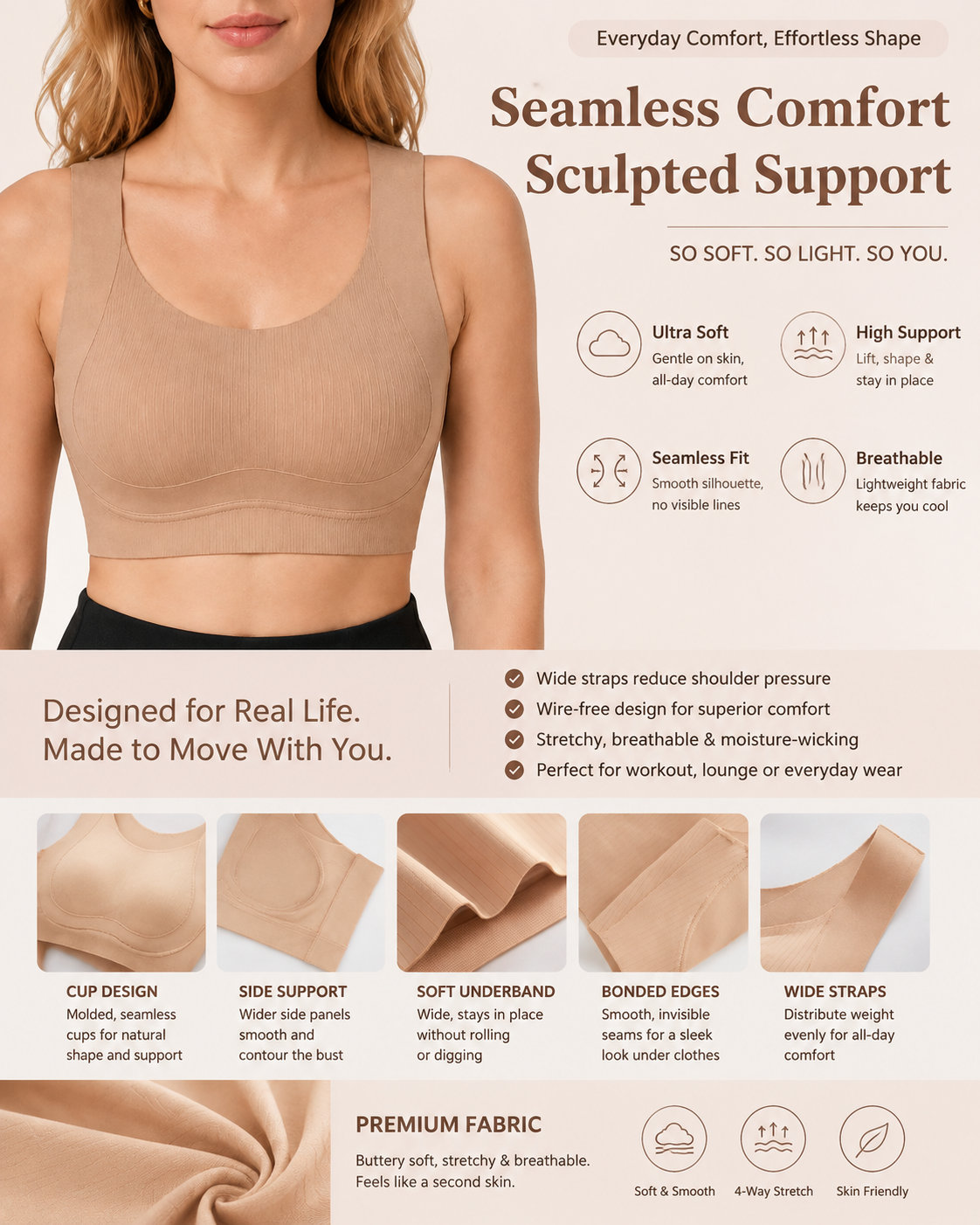 Soutien-gorge invisible sans coutures ni armatures pour un confort optimal