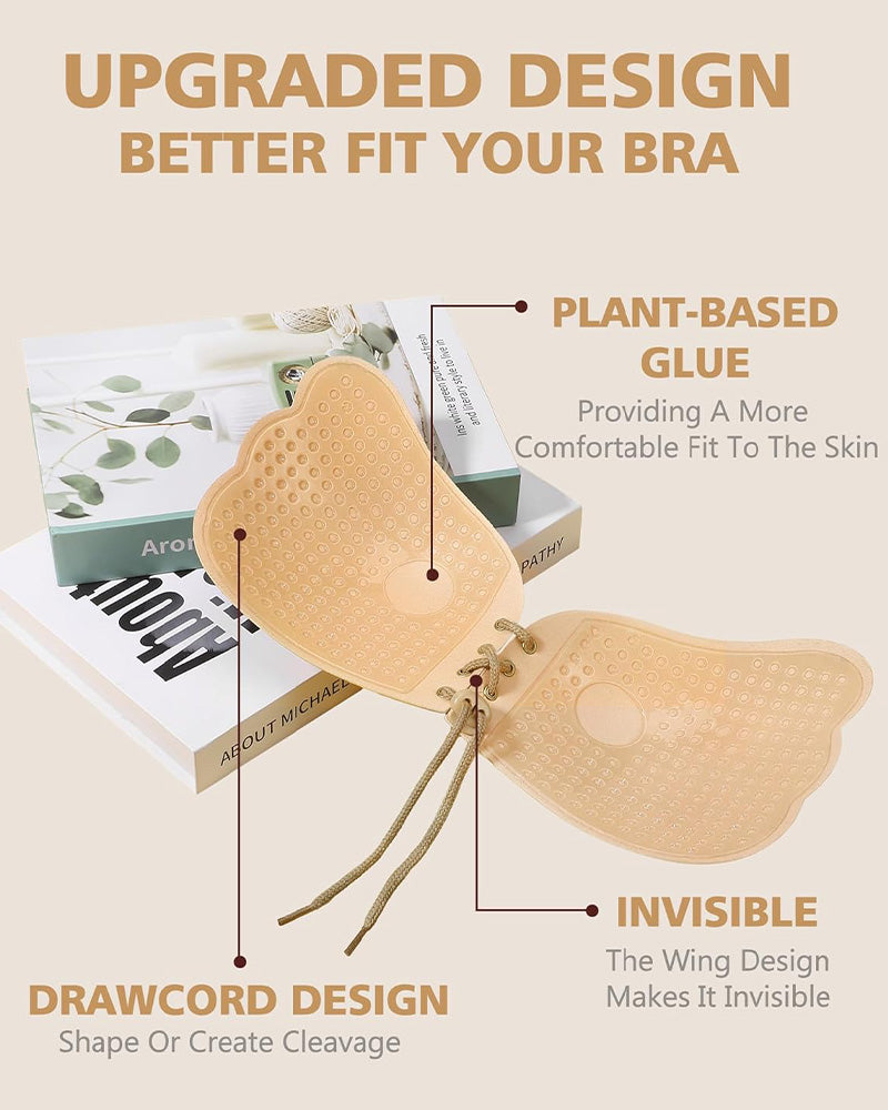 Reggiseno adesivo senza spalline in silicone push-up con laccetti