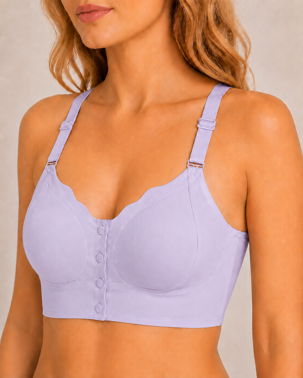 Sujetador push-up sin costuras con cierre delantero y espalda de mariposa