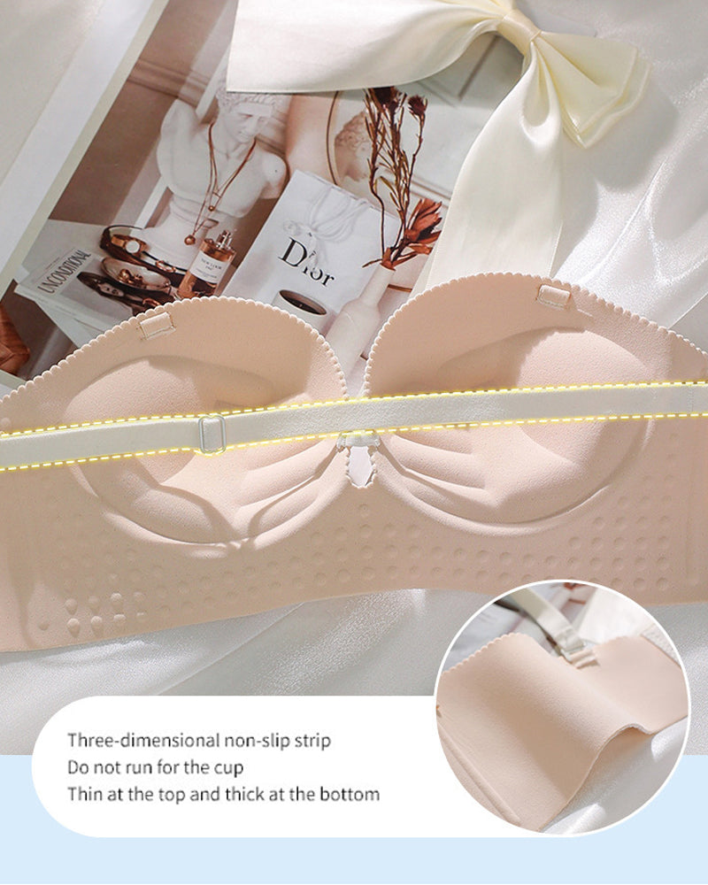 Sujetador push-up invisible sin tirantes antideslizante sin aros