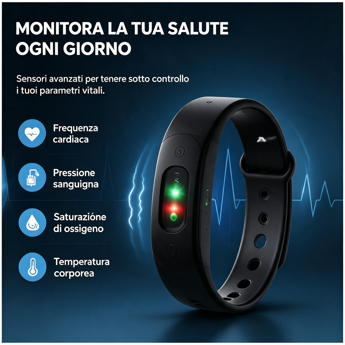 Bracelet connecté SmartSense : activité, fréquence cardiaque et podomètre
