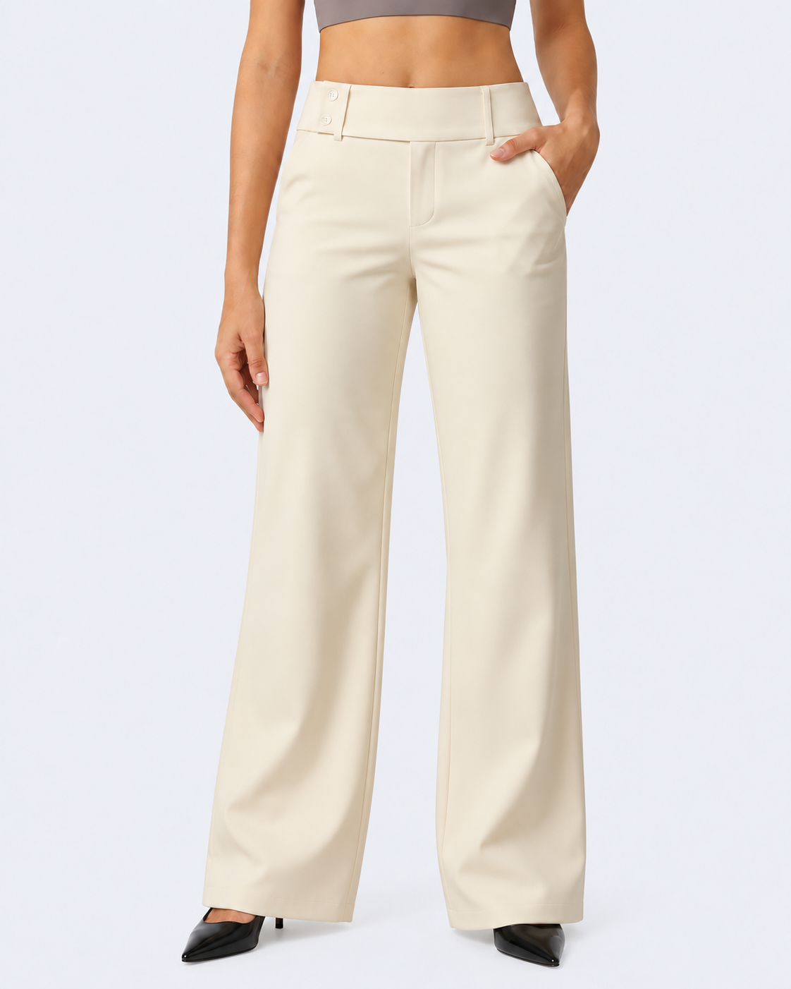 Pantalon ample taille haute