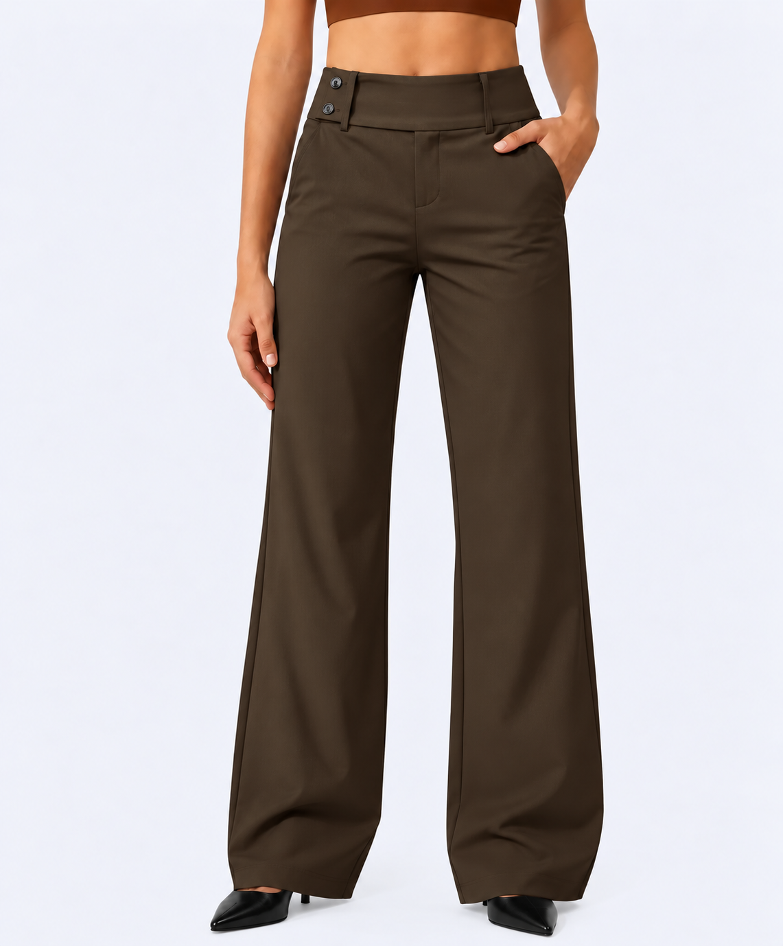 Pantalon ample taille haute