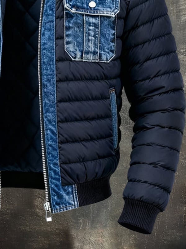 Vintage patchwork-denimjakke