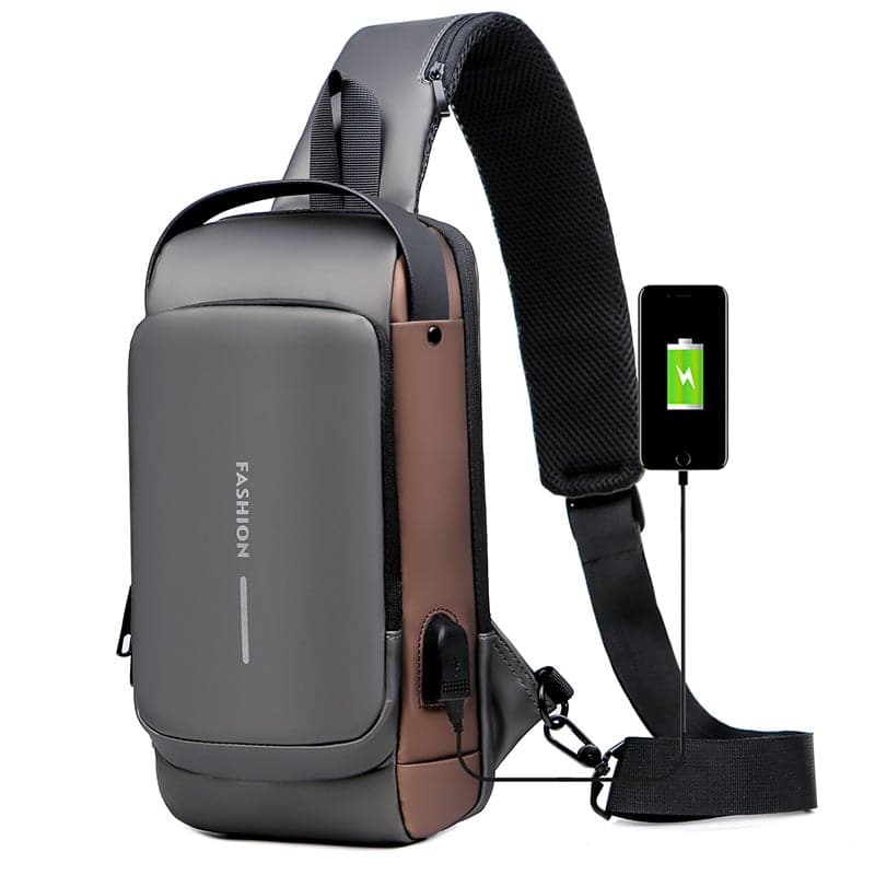 Bolso deportivo de bandolera antirrobo con cargador USB