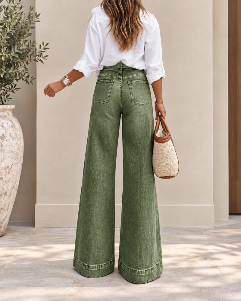 Jeans eleganti extra large a vita alta