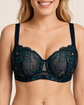 Sujetador push-up sin forro de encaje floral talla grande