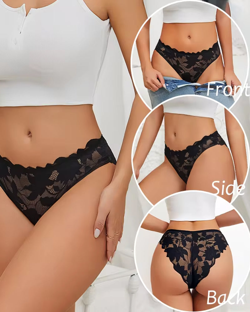 Mutandoni sexy in pizzo floreale e tulle traspirante