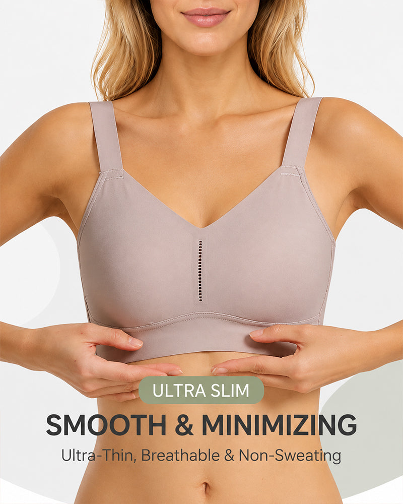 Reggiseno push-up ultra-sottile, comodo e senza cuciture, con scollo a V profonda