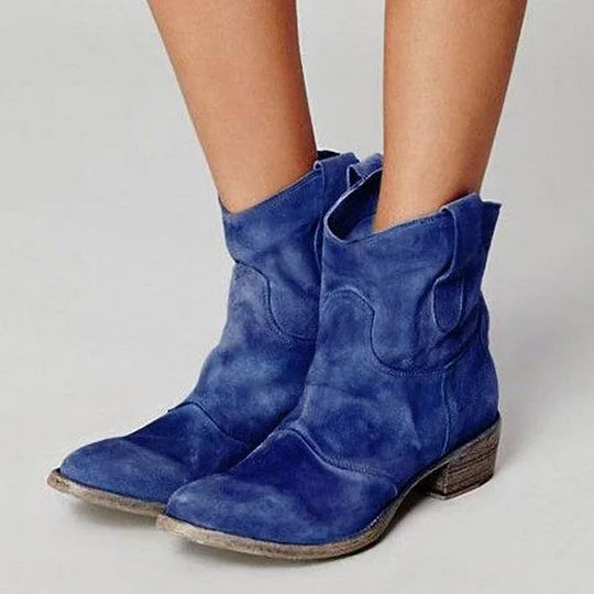 Bottines pour femme en daim souple