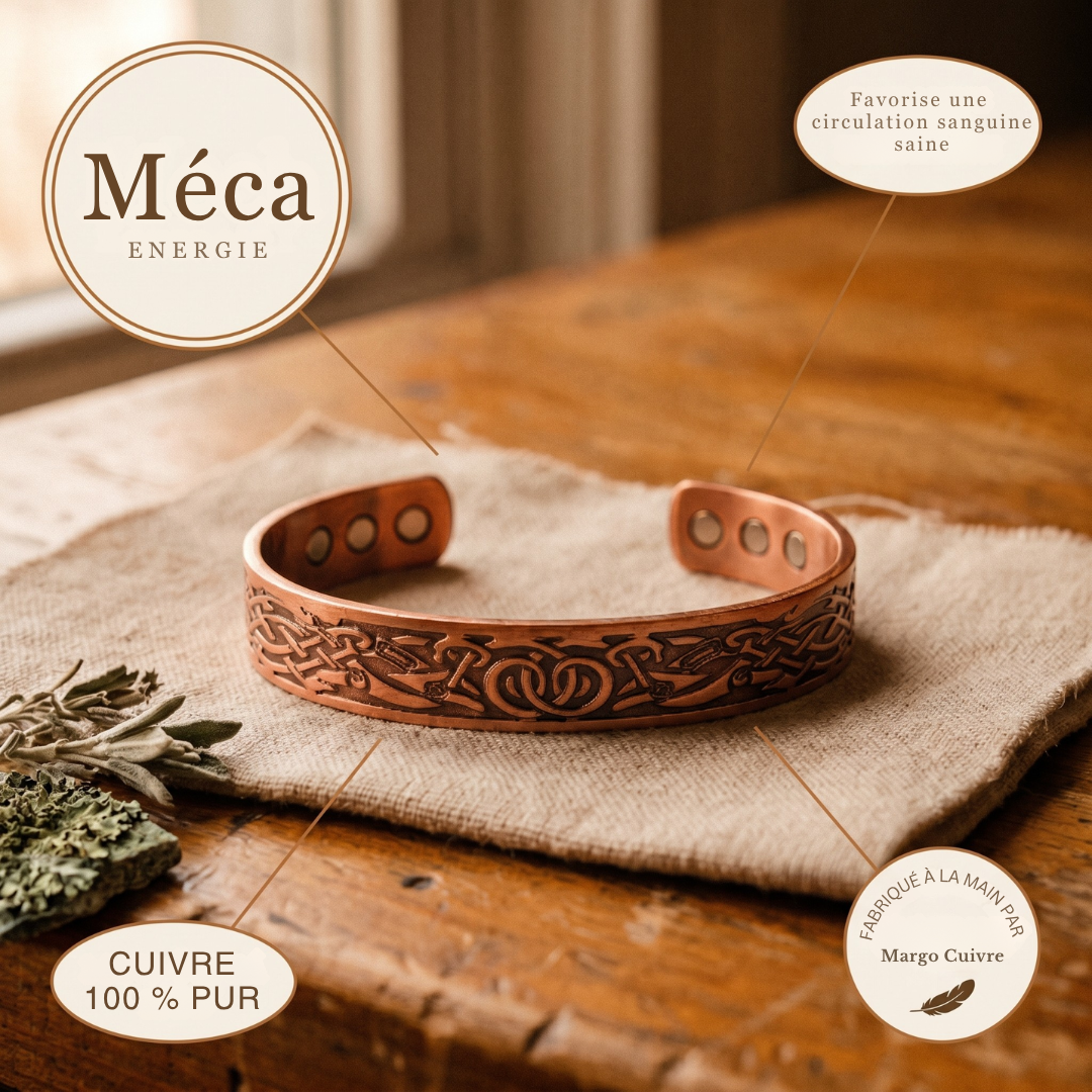 Bracelet botanique en cuivre