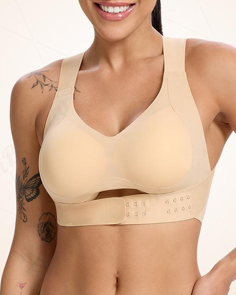 Soutiador esportiu push-up sense costures corrector de postura