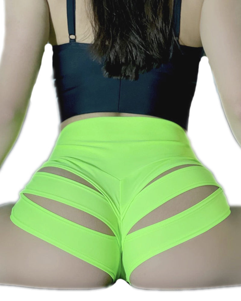 Braguita sexy de cintura alta sin costuras, calada y elástica