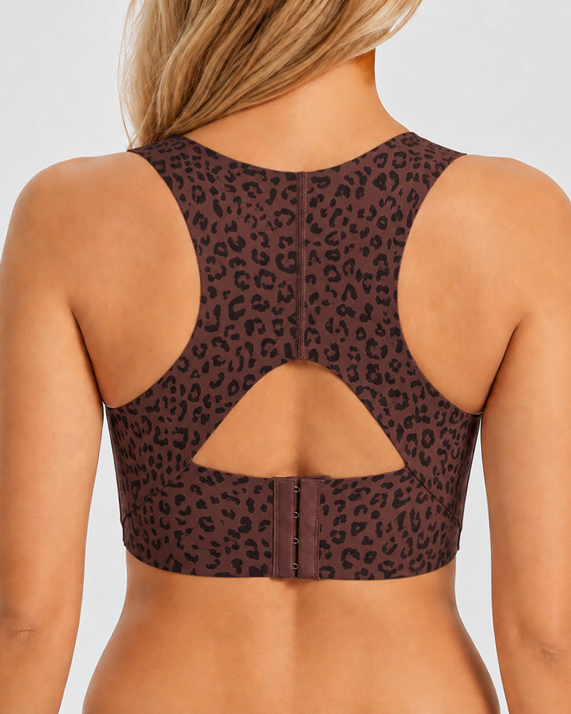 Reggiseno correttore di postura senza cuciture, con schiena incrociata e chiusura frontale