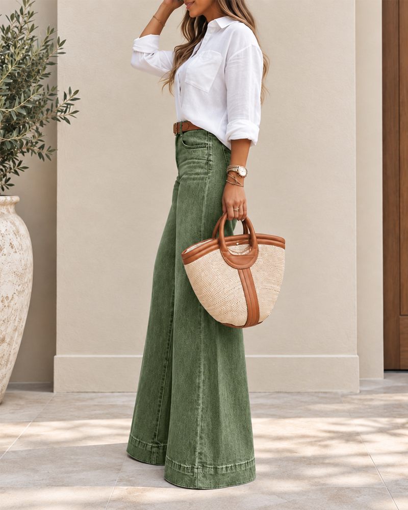Jeans eleganti extra large a vita alta