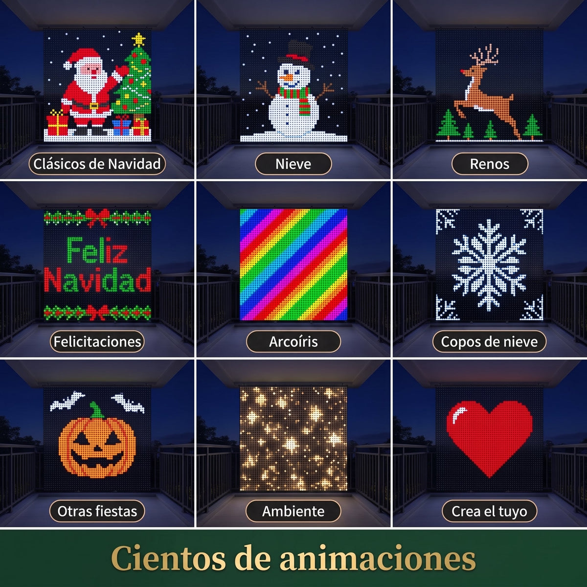 Festilume™ – Cortina de llum LED animada de Nadal