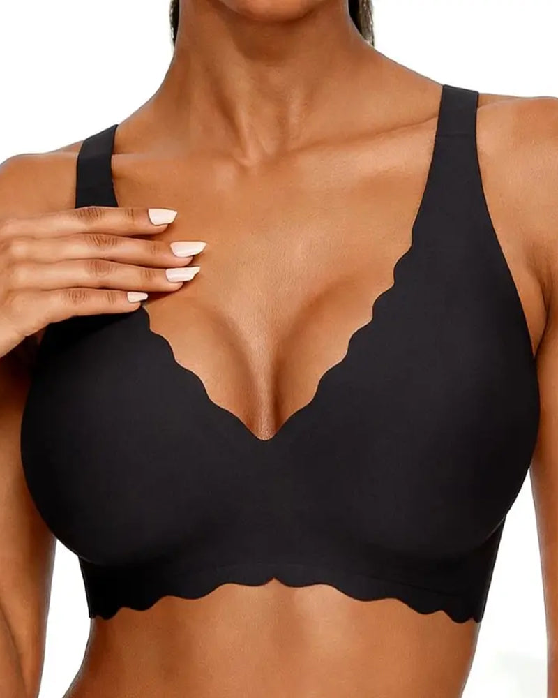 Sostenidor push-up elàstic amb escot en V sense aros ni costures