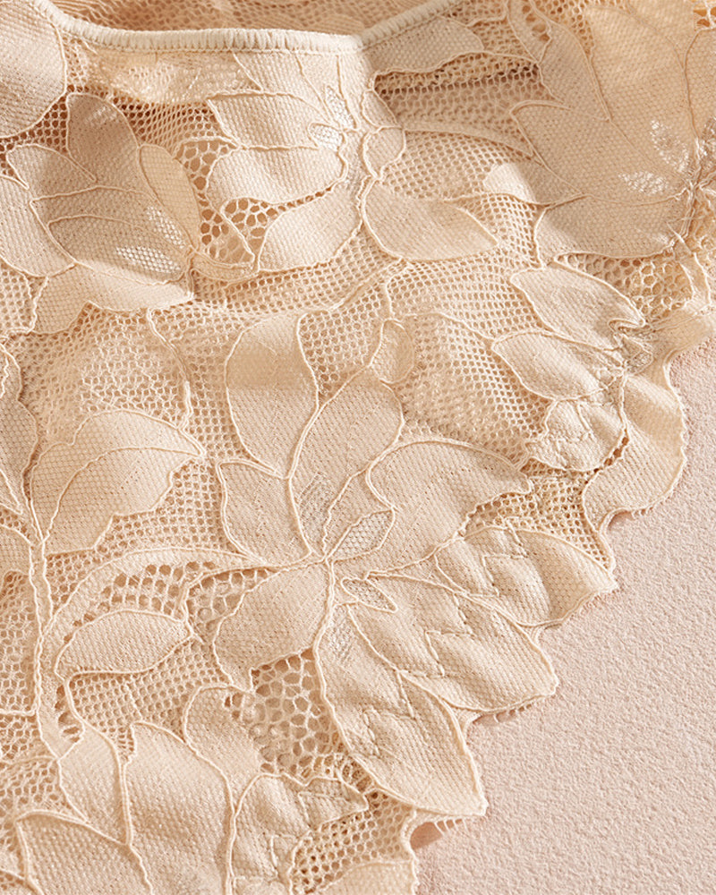 Mutandoni sexy in pizzo floreale e tulle traspirante
