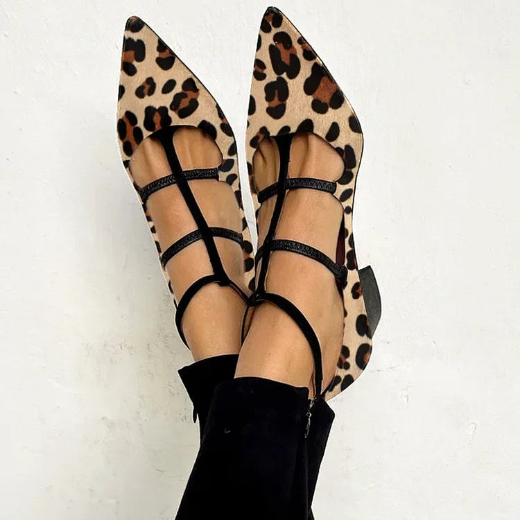 Scarpe con tacco e cinturino leopardato