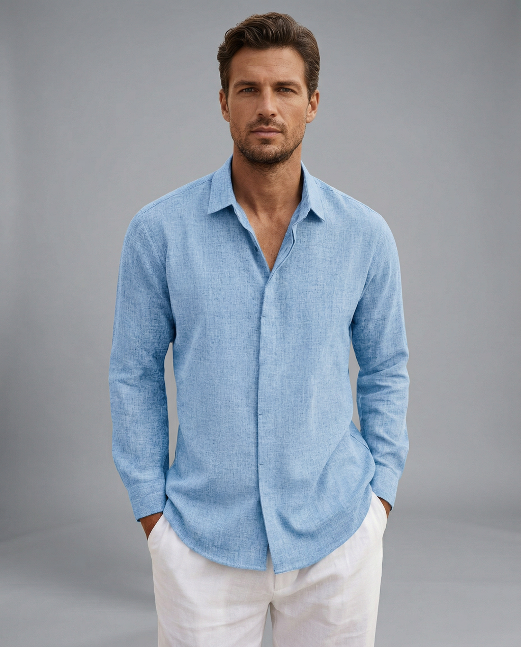 Chemise décontractée bleue