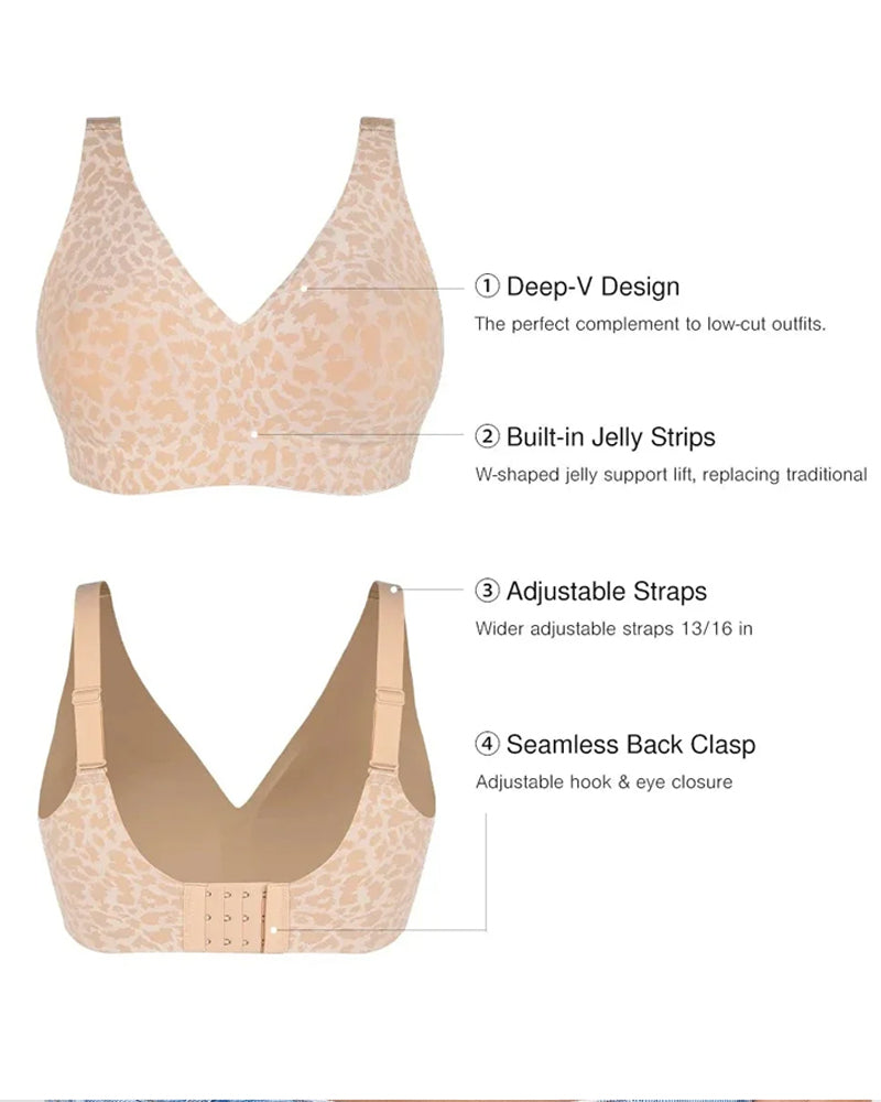 Sostenidor de samarreta push-up de lleopard sense aros i sense costures