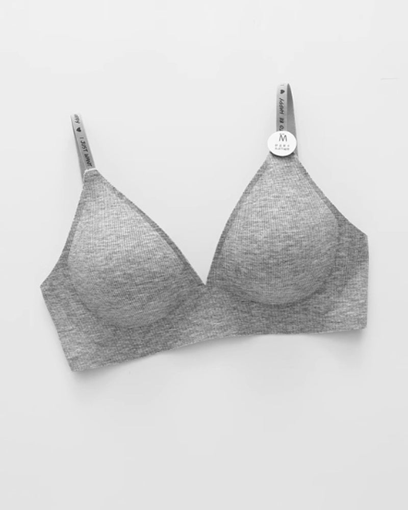 Soutien-gorge confort sans armatures à fines bretelles et décolleté en V profond
