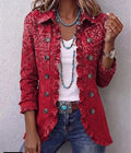 Gaia | Chaqueta bohemia de estampado paisley degradado con volantes