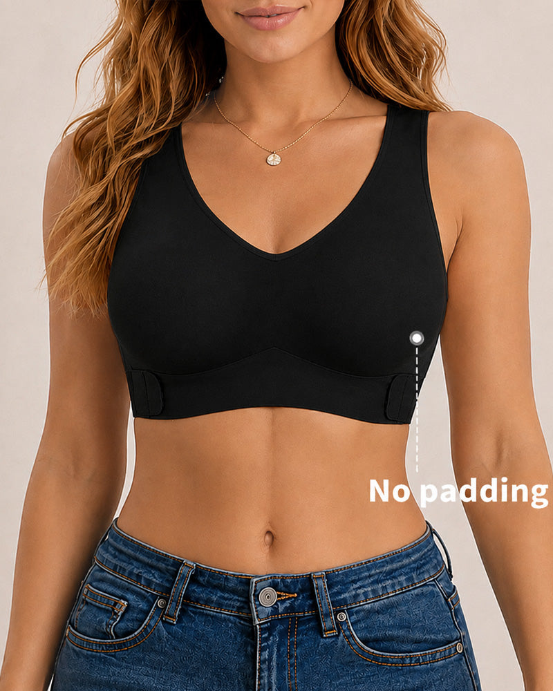 Soutien-gorge push-up à armatures, fermeture devant et dos nageur croisé