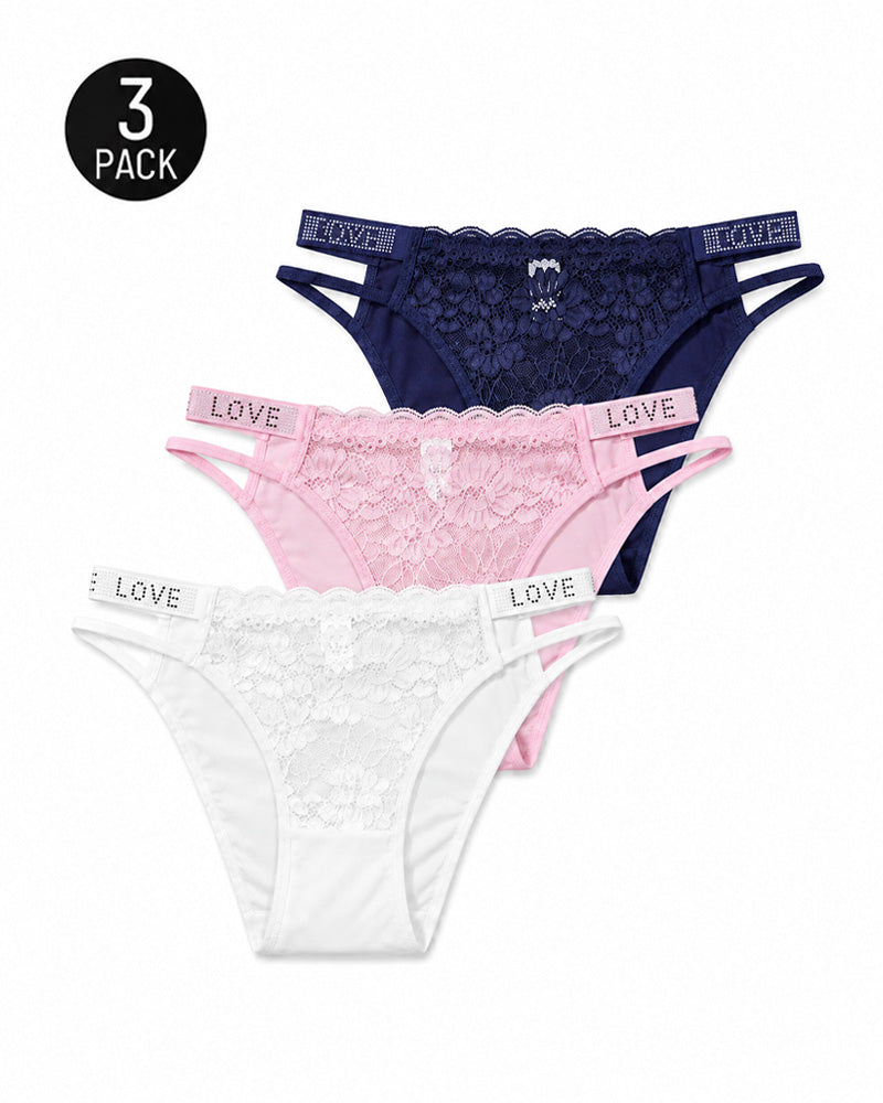 Lot de strings sexy transparents en dentelle avec strass
