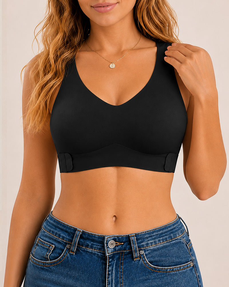 Soutien-gorge push-up à armatures, fermeture devant et dos nageur croisé