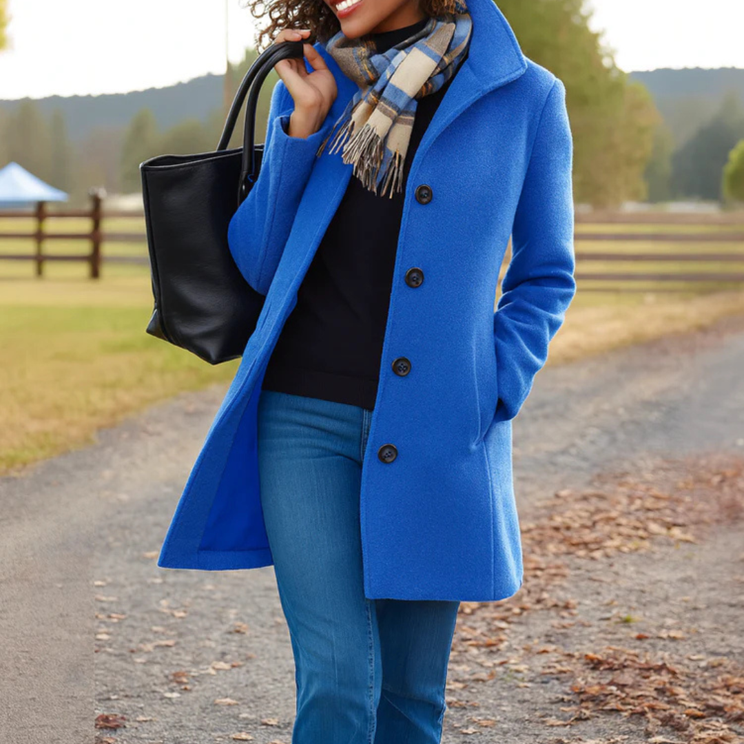 Greta · Cappotto in tessuto con sciarpa in omaggio