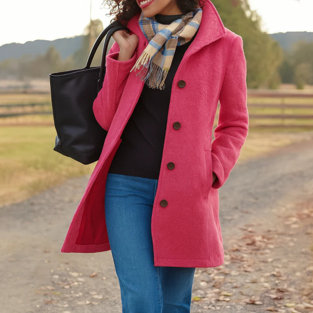 Greta · Cappotto in tessuto con sciarpa in omaggio
