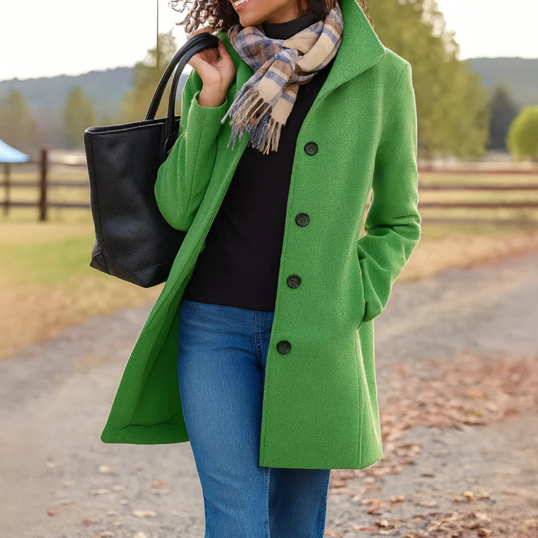 Greta · Cappotto in tessuto con sciarpa in omaggio
