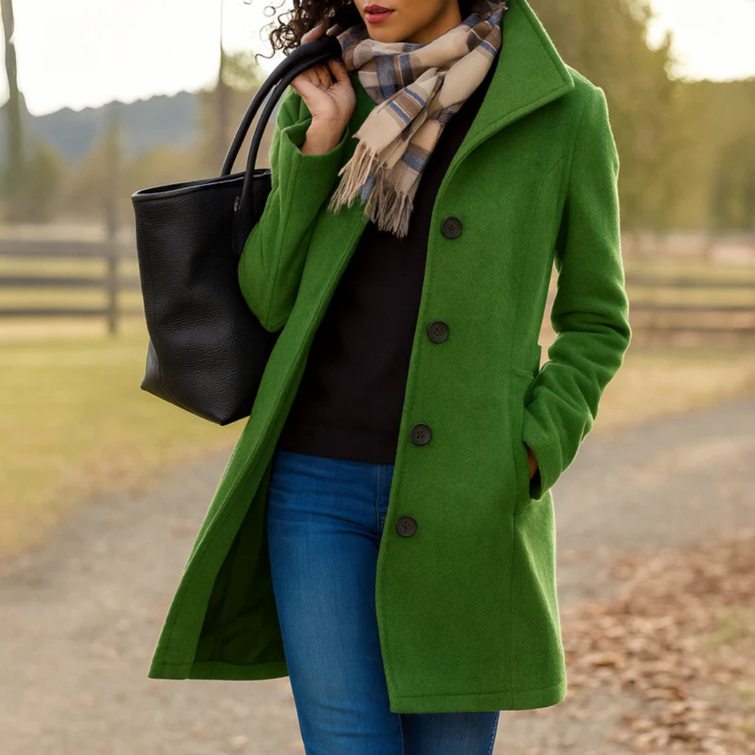 Greta · Cappotto in tessuto con sciarpa in omaggio