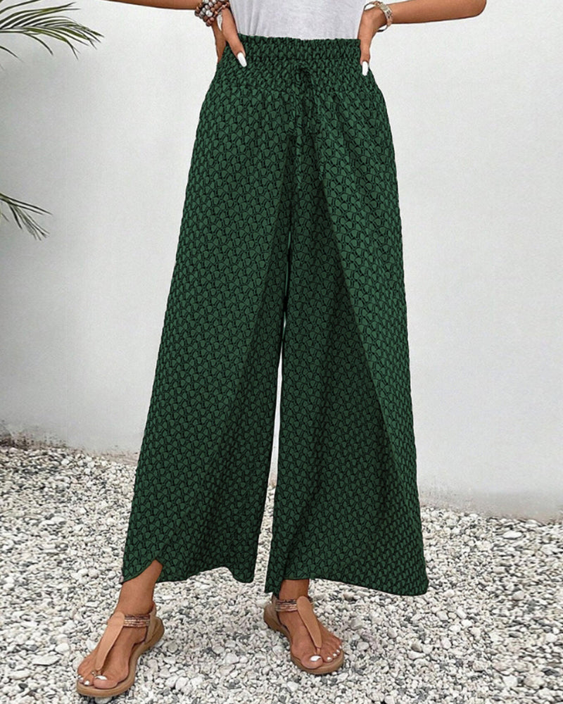 Pantaloni stampati con volant