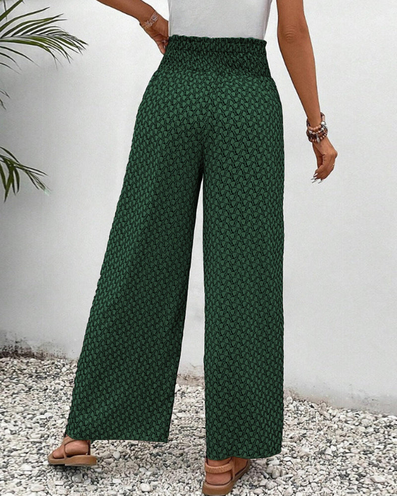Pantaloni stampati con volant