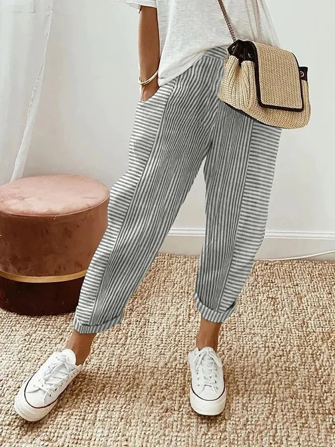 Pantalon rayé sans effort