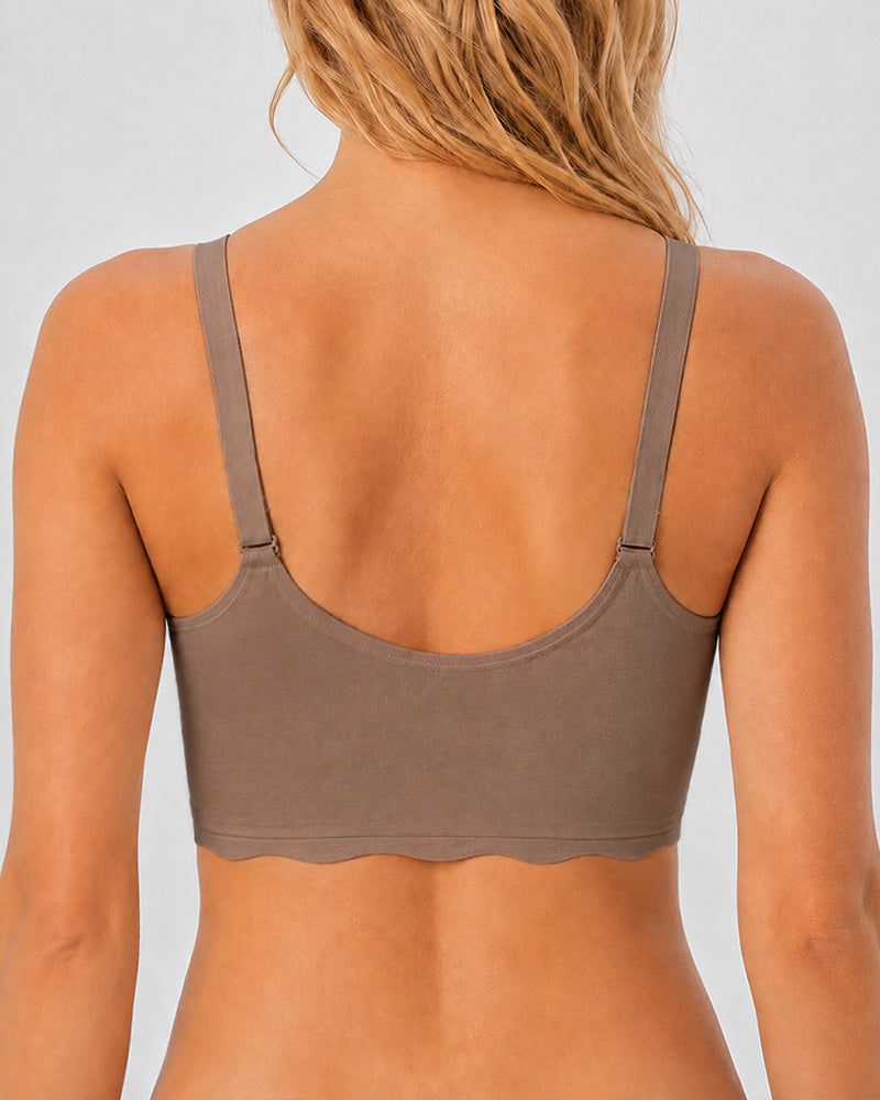 Soutien-gorge confort sans coutures à fermeture sur le devant et décolleté en V profond