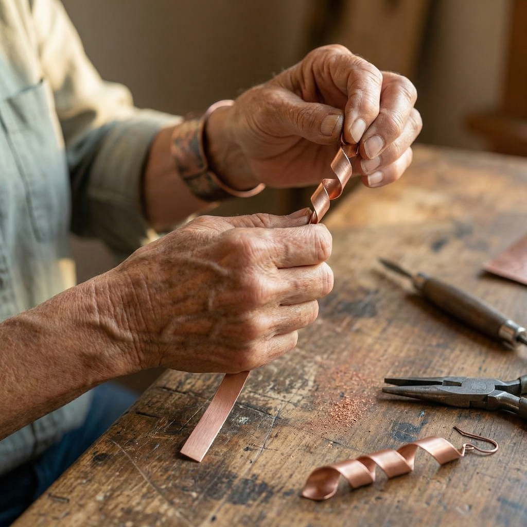 Pendientes colgantes de cobre