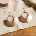 Pendientes de cobre media luna