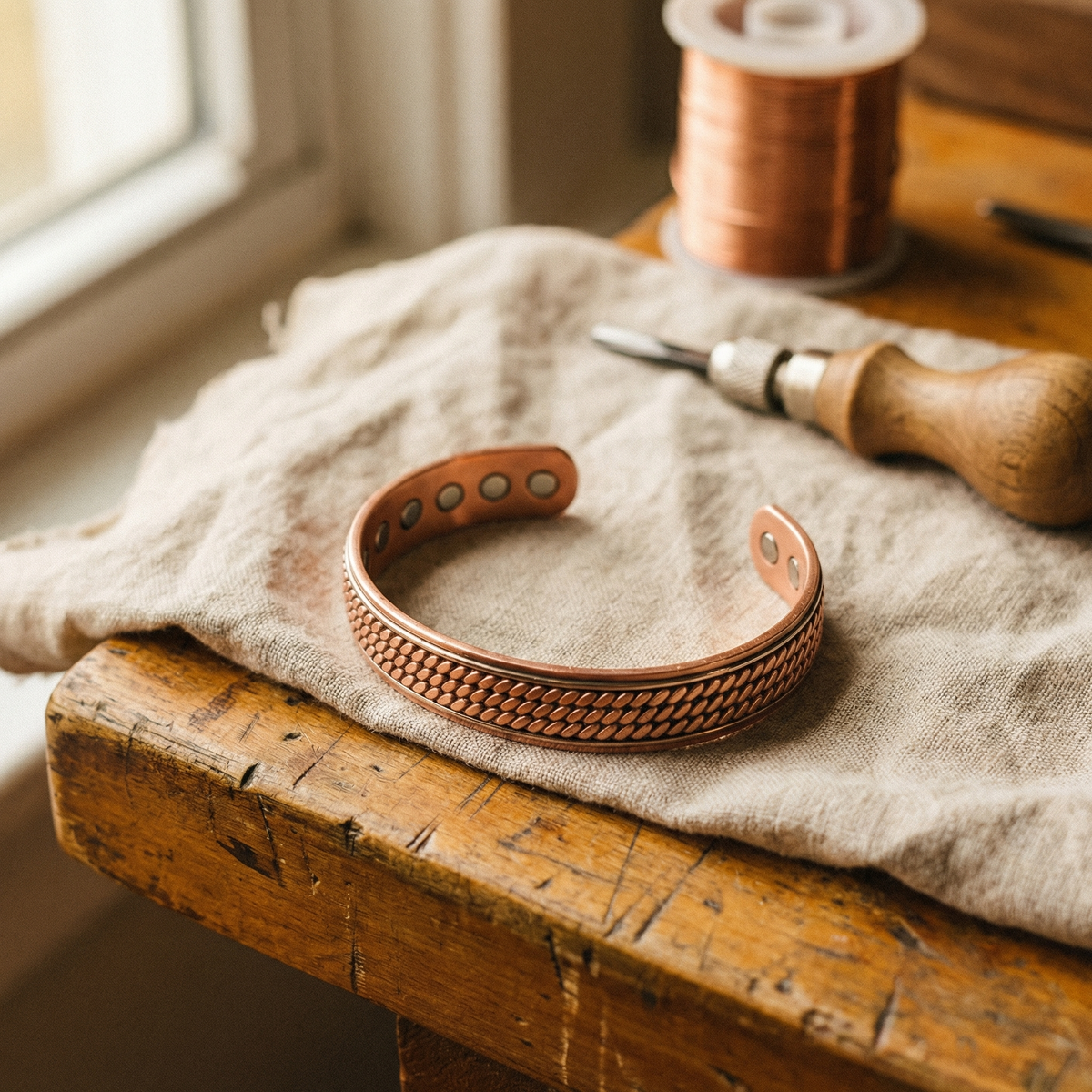 Bracelet en cuivre Onde