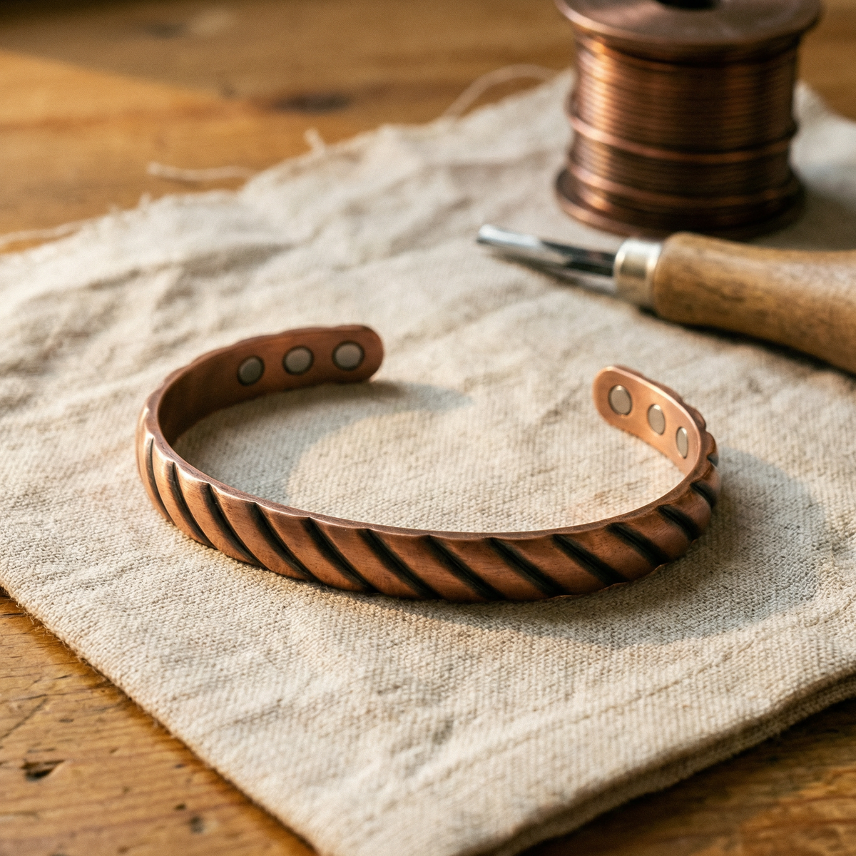 Bracelet en cuivre à épines