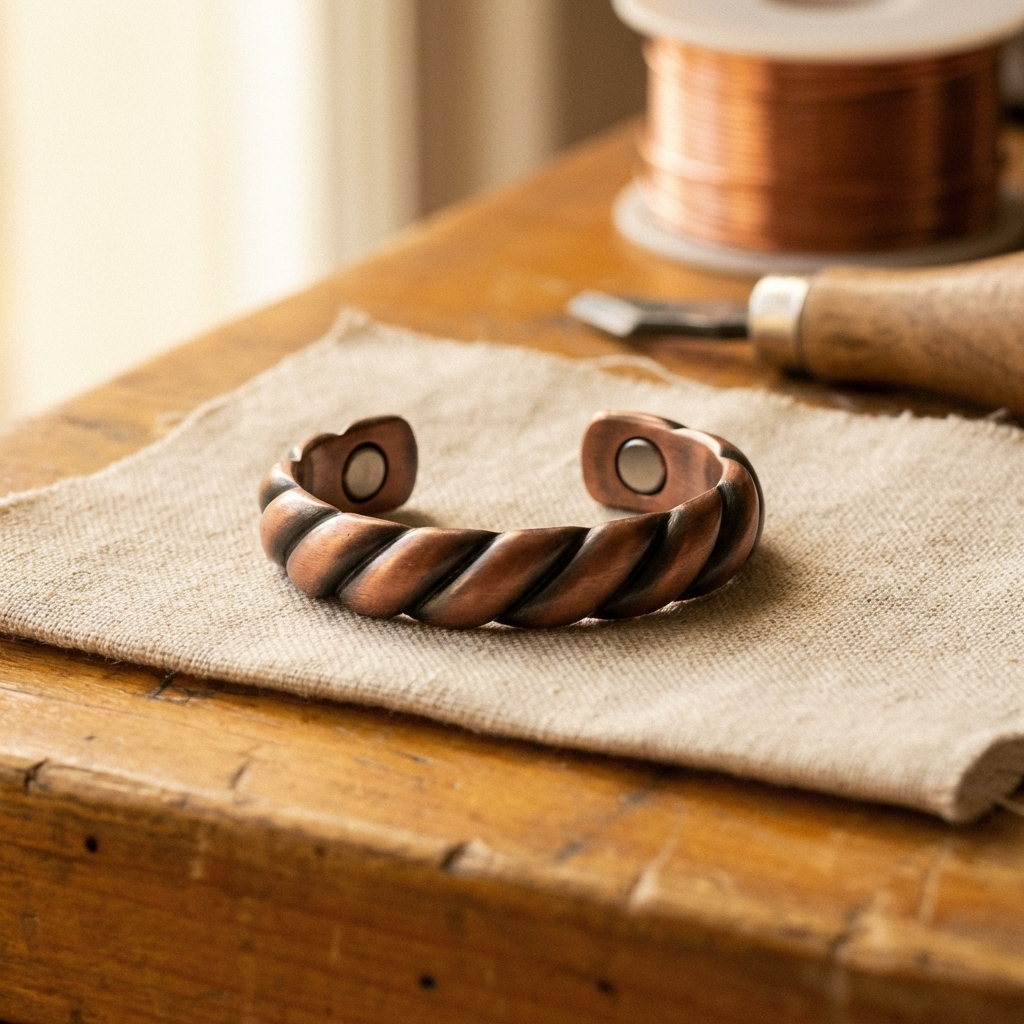 Anneau en cuivre torsadé