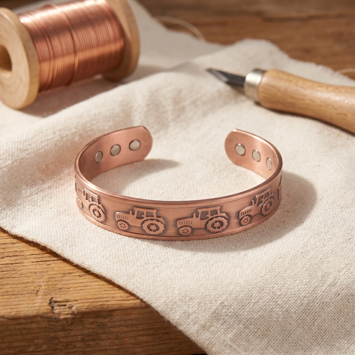 Bracelet en cuivre martelé