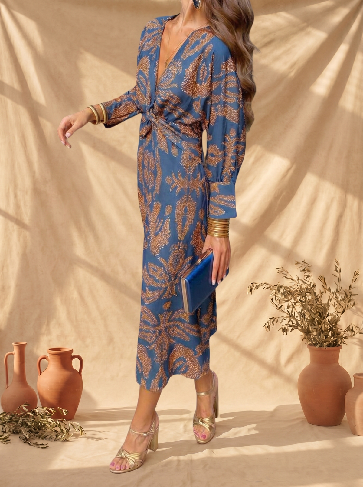 Robe midi élégance florale