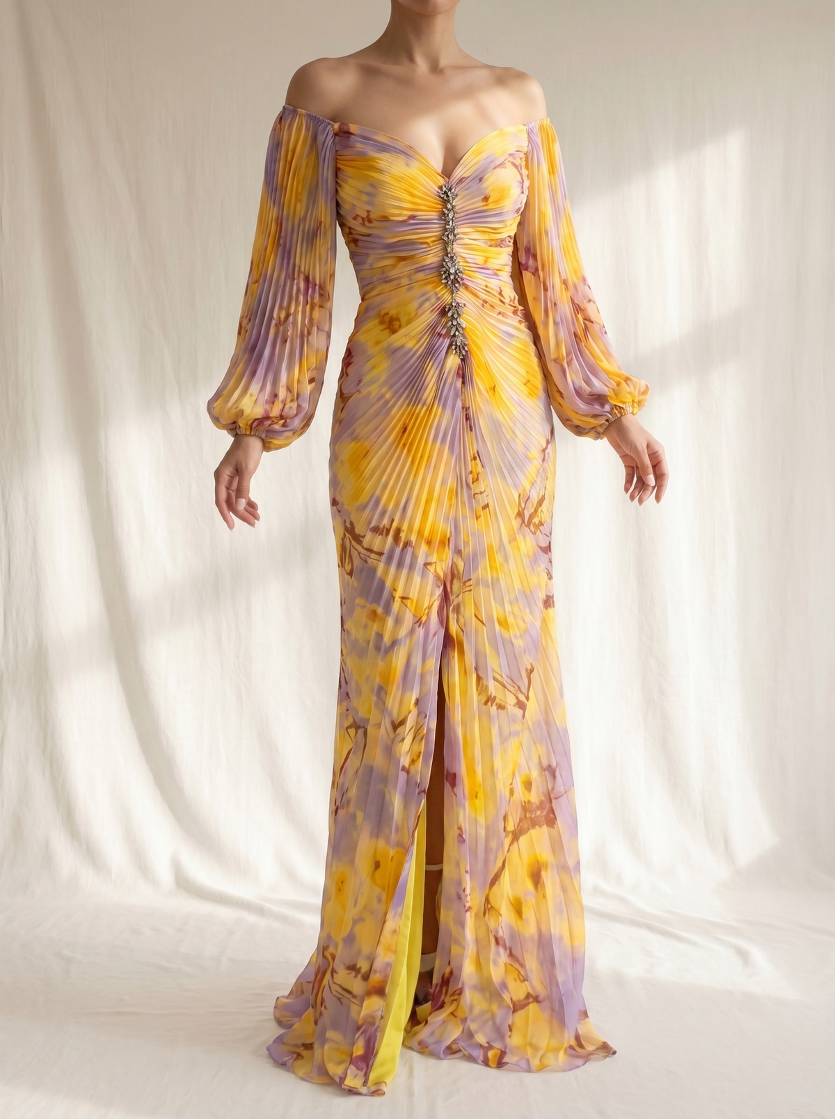 Robe longue élégante avec corsage